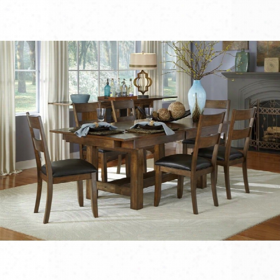 A-america Mariposa 7 Piece Extendable Dining Set In Rustic Whiskey