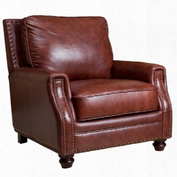 Abbyson Living Bel Air Leather Arm Chair In Brown