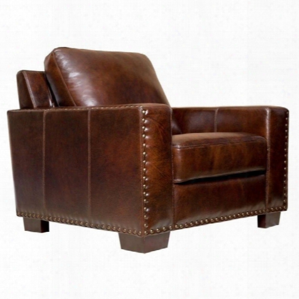 Abbyson Living Beverly Leather Arm Chair In Espresso