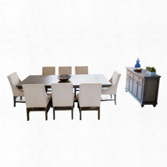 Abbyson Living Breckenridge 10 Piece Dining Set In City Gray