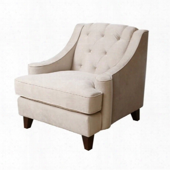 Abbyson Living Emily Velvet Tufted Arm Chair In Beige