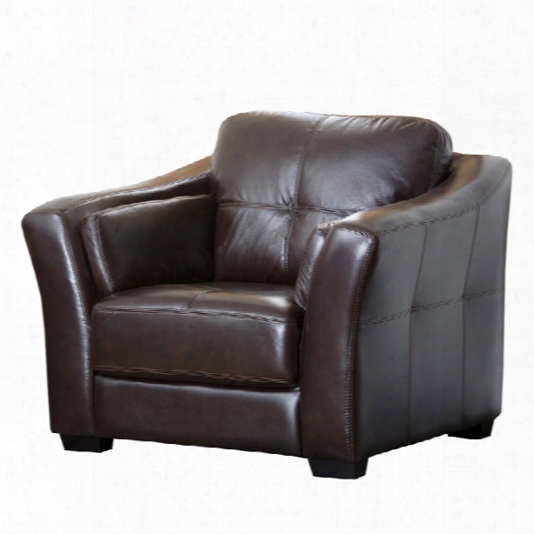 Abbyson Living Lincoln Premium Leather Armchair In Brown