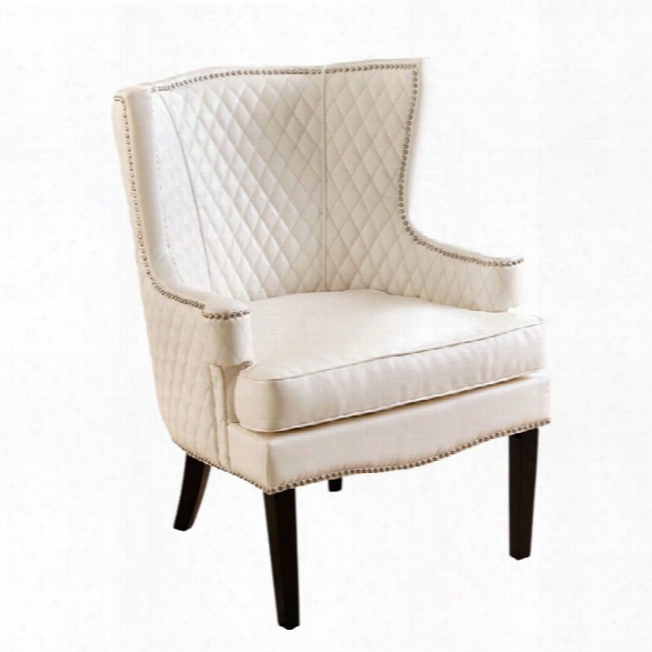 Abbyson Living Olivia Quilted Leather Armchair In White