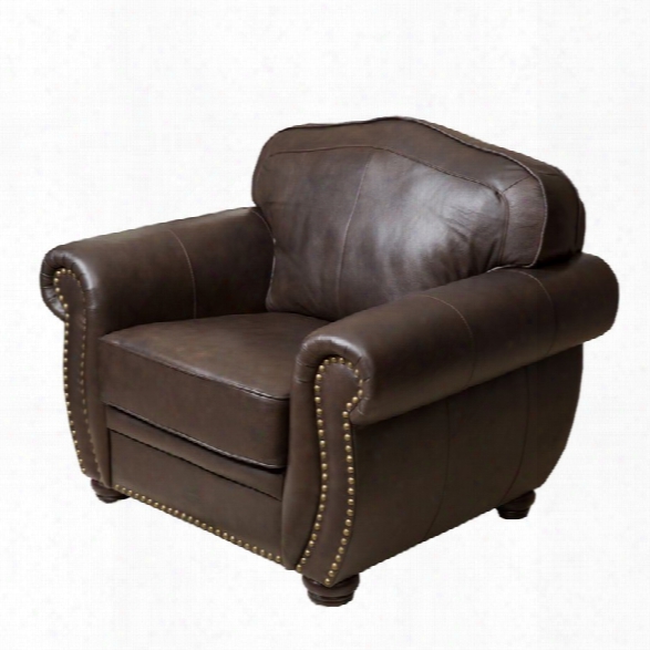 Abbyson Living Palazzo Leather Armchair In Dark Brown