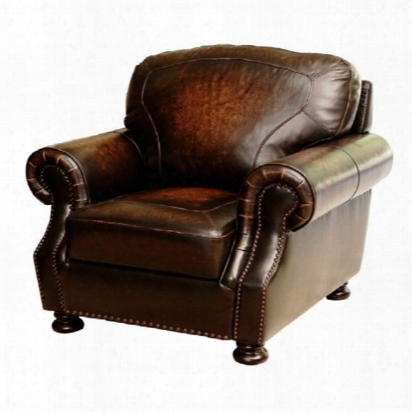 Abbyson Living Tannington Leather Arm Chair In Brown