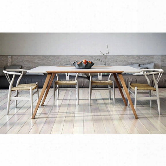 Aeon Furniture Andrew 5 Piece Dining Set In White And Ash