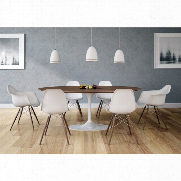 Aeon Furniture Catalan 7 Piece Oval Dining Set In Glowsy White