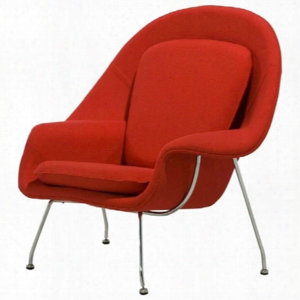 Aeon Furniture Newark Fiber Glass Lounge Arm Chair In Red