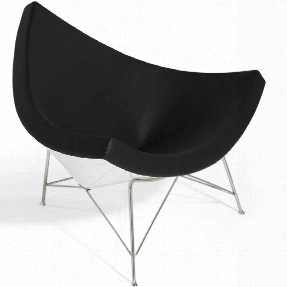 Aeon Furniture Palm Leather Loun9e Chair In Black
