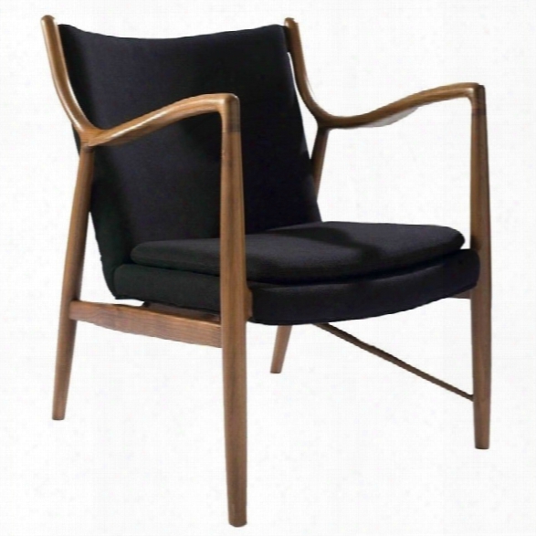 Aeon Furniture Syracuse Fabric Lounge Chair In Black