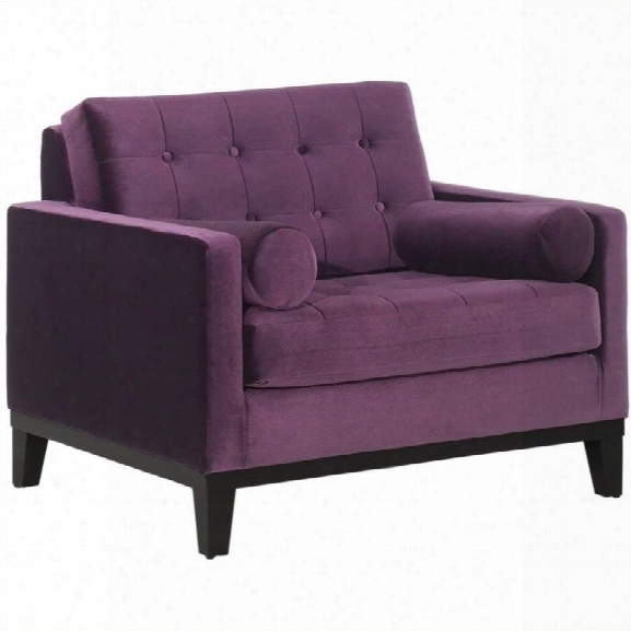 Armen Living Centennial Tufted Velvet Club Arm Chair In Purple