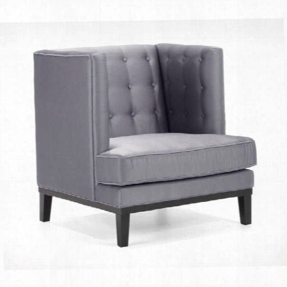 Armen Living Noho Tuffed Fabric Club Chair In Gray