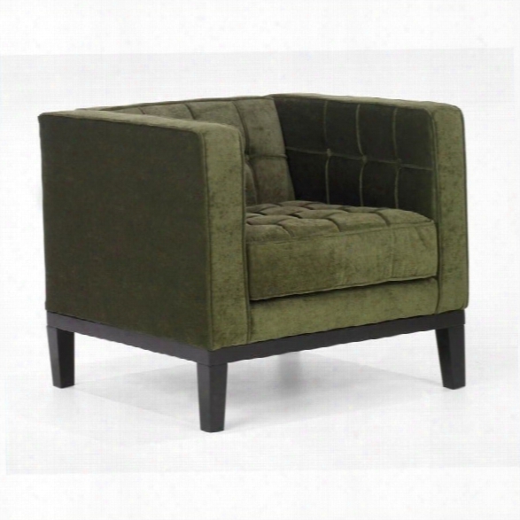 Armen Living Roxbury Tufted Fabric Club Arm Chair In Green