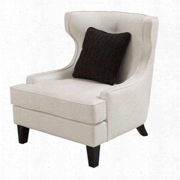 Armen Living Skyline Leather Accent Chair In White