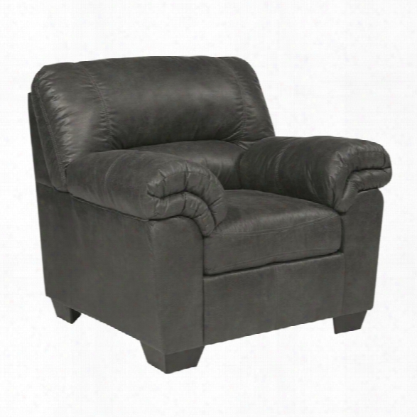Ashley Bladen Faux Leather Chair In Slate