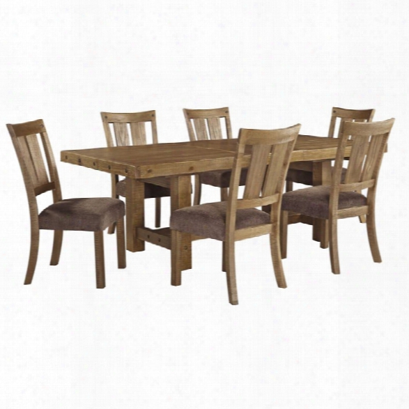 Ashley Tamilo 7 Piece Dining Set In Gray And Brown