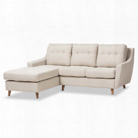 Baxton Studio Mckenzie Fabric Upholstered Sectional Sofa In Beige