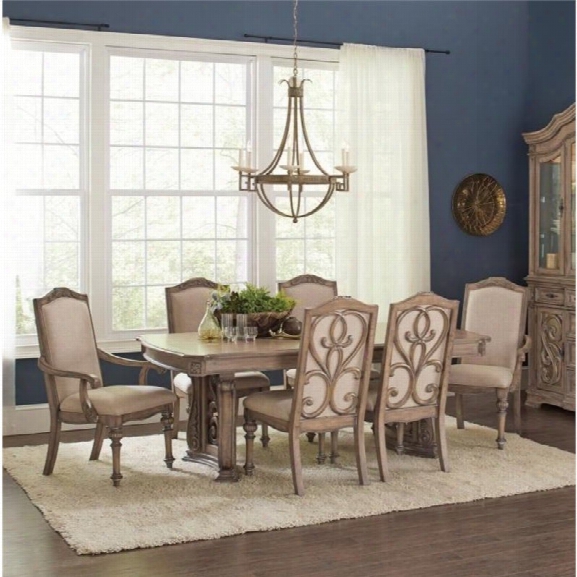 Coaster 7 Piece Dining Set In Cream And Antique Linen