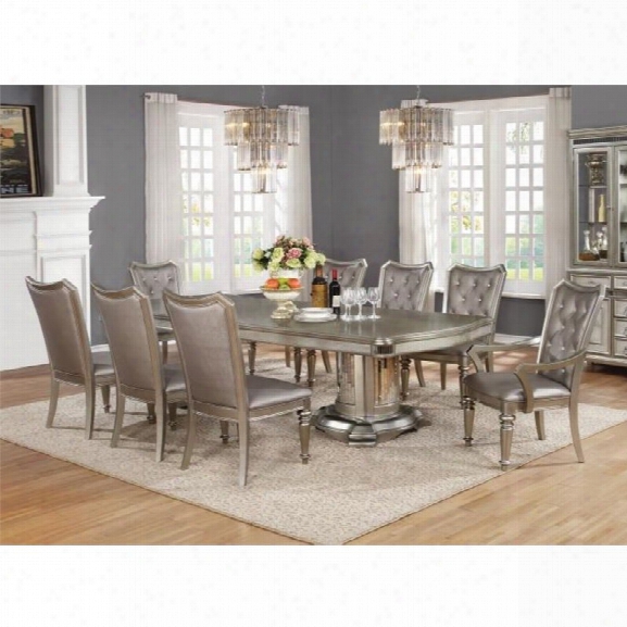 Coaster 7 Piece Dining Set In Metallic Platinum