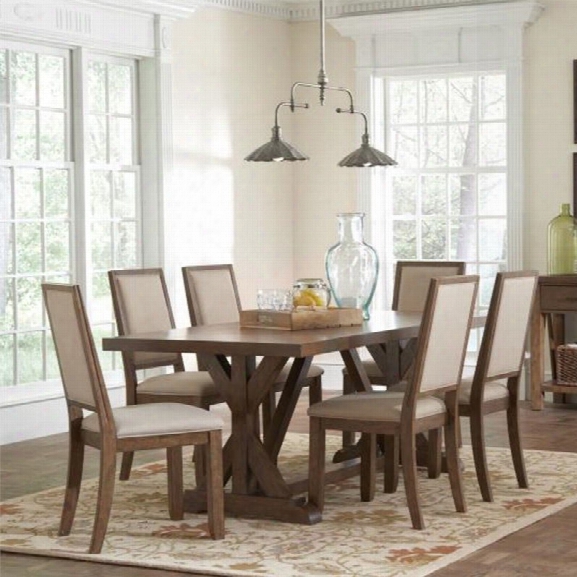 Coaster Bridgeport 5 Piece Dining Set In Ivory And Weathered Acacia