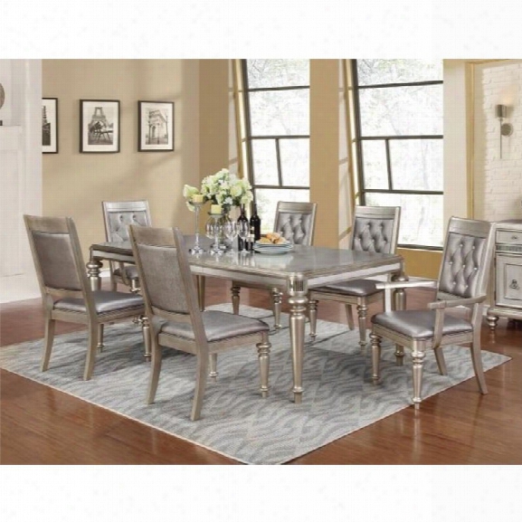 Coaster Danette 5 Piece Dining Set In Metallic Platinum