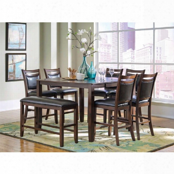 Coaster Dupree 6 Piece Counter Height Dining Set In Dark Brown