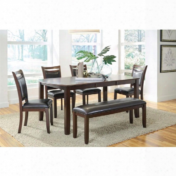 Coaster Dupree 6 Piece Extendable Dining Set In Dark Brown