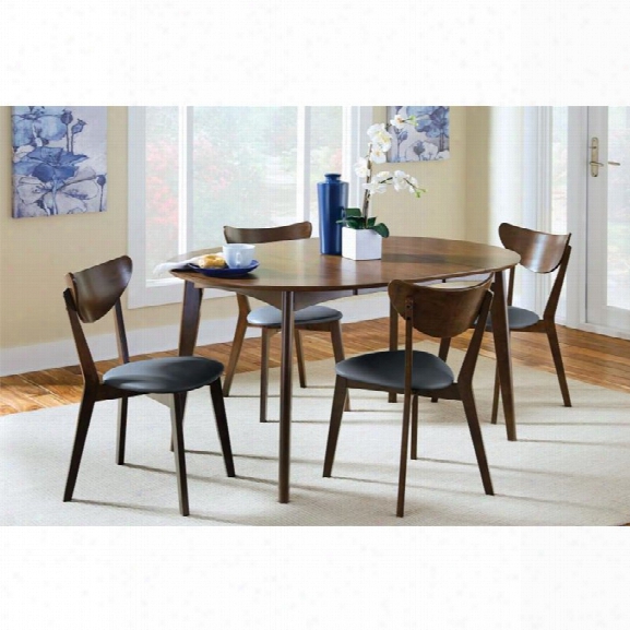 Coaster Malone 5 Piece Dining Set In Black And Walnut