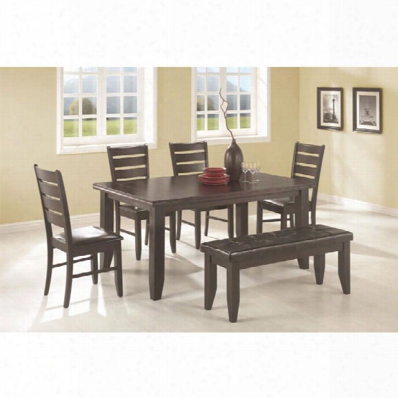 Coaster Page 6 Piece Dining Set In Cappuccino And Black