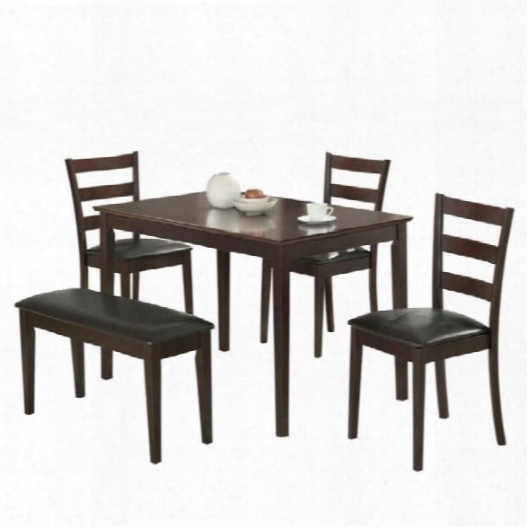 Coaster Taraval 5 Piece Dining Set With Bench In Dark Brown