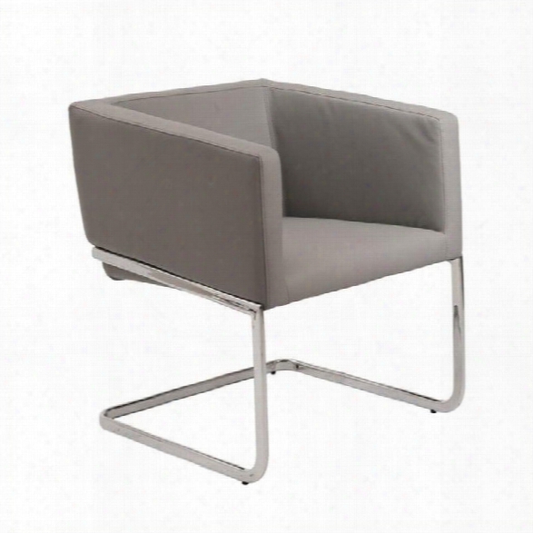 Eurostyle Ari Faux Leather Lounge Arm Chair In Gray