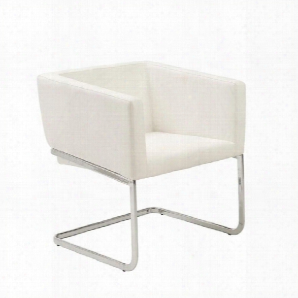 Eurostyle Ari Faux Leather Lounge Arm Chair In White