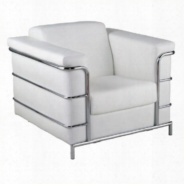 Eurostyle Leander I Leather Club Arm Chair In White