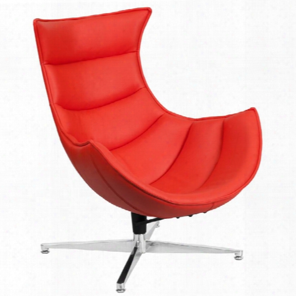 Flash Furniture Leather Cocoon Chair In Red