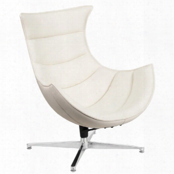 Flash Furniture Leather Cocoon Chair In White