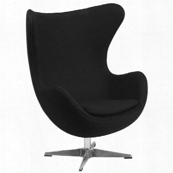 Flash Furniture Wool Fabric Egg Chair In Black