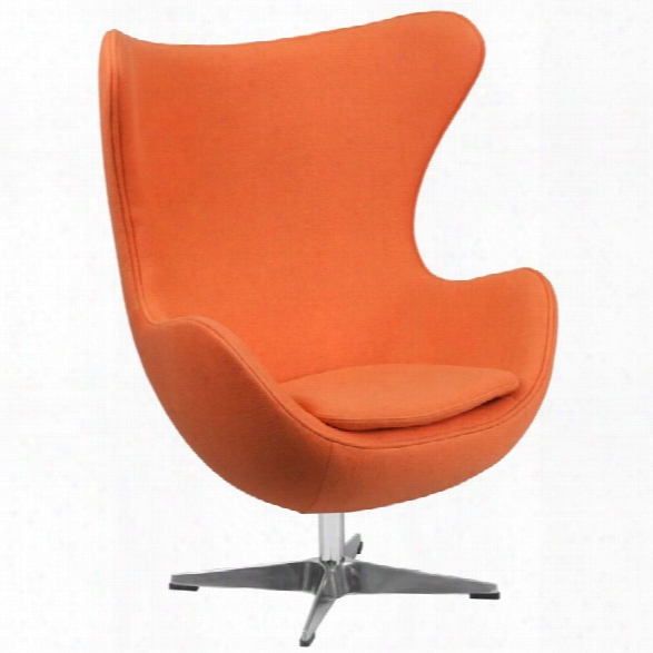 Flash Furniture Wool Fabric Egg Chair In Orange