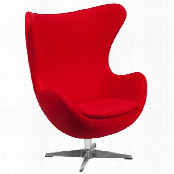 Flash Furniture Wool Fabric Egg Chair Ij Red