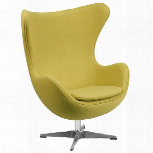 Flash Furniture Wool Fabric Egg Chair In Yellow