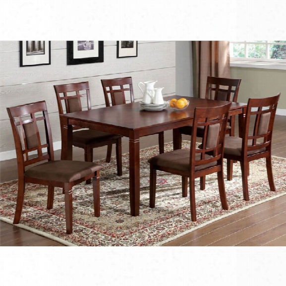 Furniture Of America Benny 7 Piece Dining Set In Dark Cherry