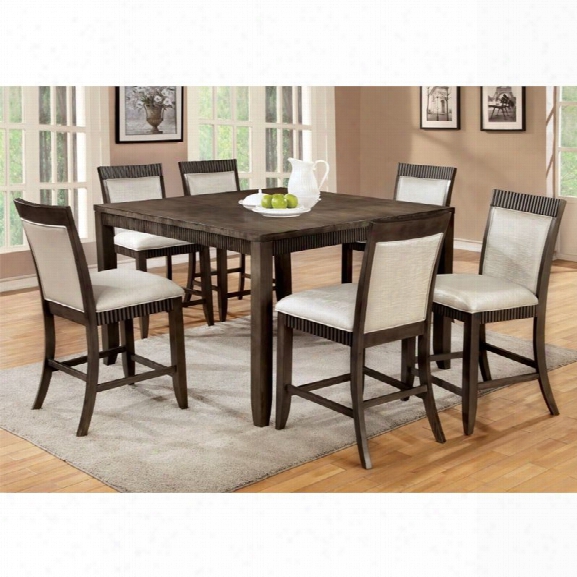 Furniture Of America Bonet 7 Piece Extendable Counter Dining Set