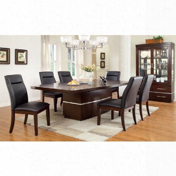 Furnitture Of America Braylin 7 Piece Extendable Led Dining Set