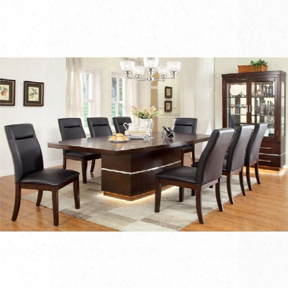 Furniture Of America Braylin 9 Piece Extendable Led Dining Est