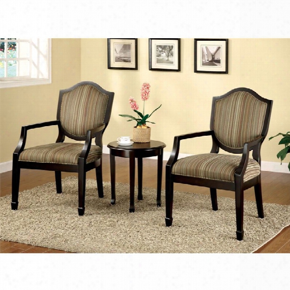 Furniture Of America Carly Ii 3 Piece Conversation Set In Espresso