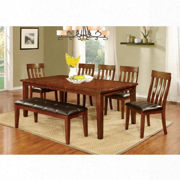 Furniture Of America Claire Country 6 Piece Dining Set In Cherry