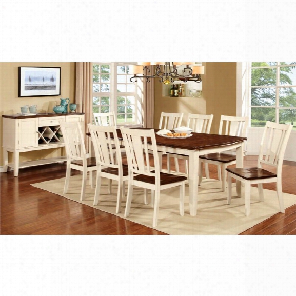 Furniture Of America Delila 9 Piece Extendable Dining Set In White