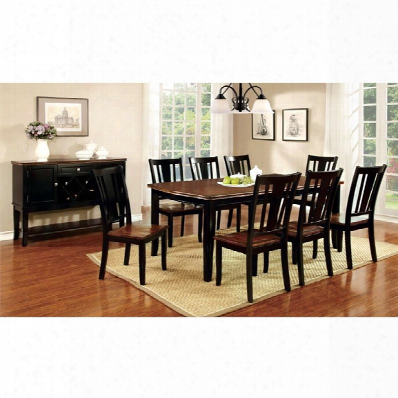 Furniture Of America Delila 9 Piece Extendable Dining Set In Cherry