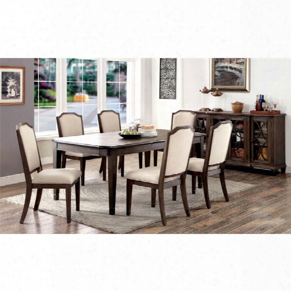 Furniture Of America Elliot 7 Piece Extendable Dining Set In Brown