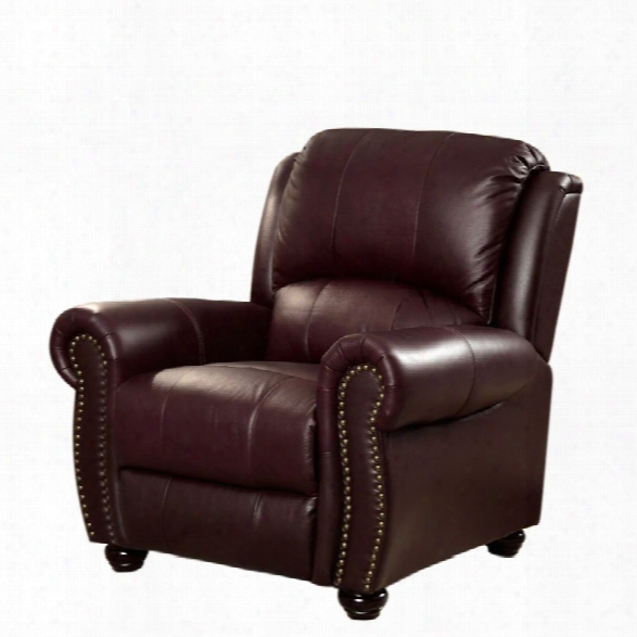 Furniture Of America Gildon Leatherette Chair In Burgundy