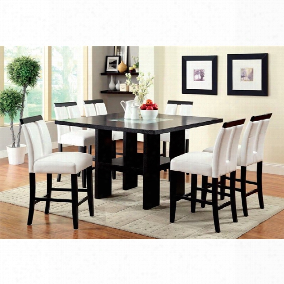 Furniture Of America Jalen 9 Piece Counter Height Led Dining Set
